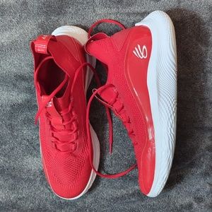 Under armour men's 14 YMUV red white Curry 8 Flow basketball shoes